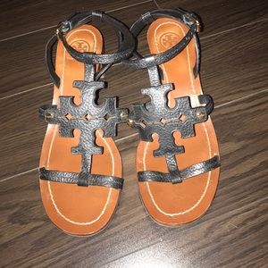 Tory Burch Strappy Logo Sandal with Heel